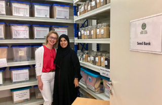 Jurga Zilinskiene and the scientists in the Oman Seed Bank